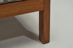 Pair of Armchairs with Wooden Frames and Striped Upholstered Seats Europe 1930s - 4244440