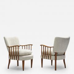 Pair of Armchairs with Wooden Spindle Sides Europe ca 1950s - 2791053
