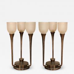 Pair of Art Deco 3 Light Table Lamps by J Codure - 1423896
