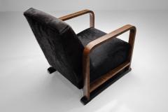 Pair of Art Deco Armchairs in Black Pony Hide Europe First Half of the 20th C - 4617013