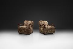 Pair of Art Deco Armchairs in Longhair Sheepskin Europe Early 20th Century - 4603785