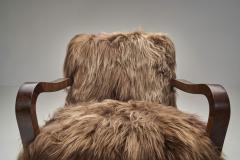 Pair of Art Deco Armchairs in Longhair Sheepskin Europe Early 20th Century - 4603812