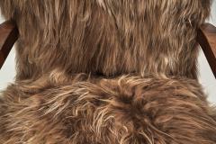 Pair of Art Deco Armchairs in Longhair Sheepskin Europe Early 20th Century - 4603814