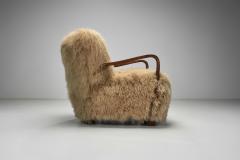 Pair of Art Deco Armchairs in Mongolian Longhair Sheepskin Europe ca 1930s - 4303611