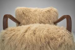 Pair of Art Deco Armchairs in Mongolian Longhair Sheepskin Europe ca 1930s - 4303614