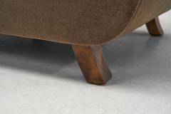 Pair of Art Deco Armchairs with Brown Upholstery Europe ca 1930s - 4433443