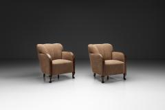 Pair of Art Deco Armchairs with Cabriole Style Front Legs Europe 1930s - 4638079