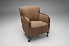 Pair of Art Deco Armchairs with Cabriole Style Front Legs Europe 1930s - 4638093
