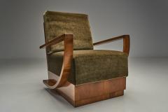 Pair of Art Deco Armchairs with Curved Arms Europe First half of the 20th C - 4729655