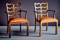 Pair of Art Deco Armchairs with Ladder Back - 4433153