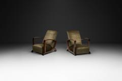 Pair of Art Deco Armchairs with Moss Green Upholstery Europe 1930s - 4746792