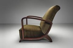 Pair of Art Deco Armchairs with Moss Green Upholstery Europe 1930s - 4746796