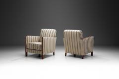 Pair of Art Deco Armchairs with Striped Upholstery Finland ca 1940s - 3663916