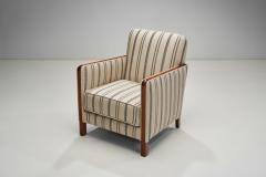 Pair of Art Deco Armchairs with Striped Upholstery Finland ca 1940s - 3663927