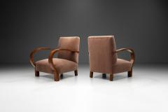 Pair of Art Deco Armchairs with Walnut Veneer Europe circa 1930s - 3886717