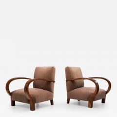 Pair of Art Deco Armchairs with Walnut Veneer Europe circa 1930s - 3890799