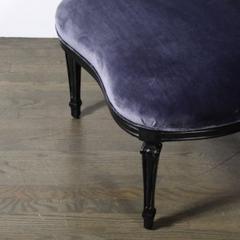 Pair of Art Deco Asymmetrical Fluted Curvilinear Ebonized Walnut Lounge Chairs - 4489981