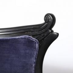 Pair of Art Deco Asymmetrical Fluted Curvilinear Ebonized Walnut Lounge Chairs - 4489989