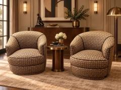 Pair of Art Deco Barrel Lounge Chairs - 4776263