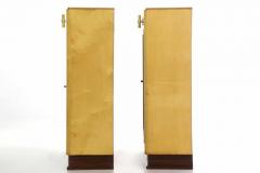 Pair of Art Deco Birch Rosewood and Steel Bookcase Cabinets c 1930 - 700624