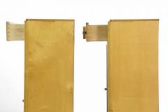 Pair of Art Deco Birch Rosewood and Steel Bookcase Cabinets c 1930 - 700625