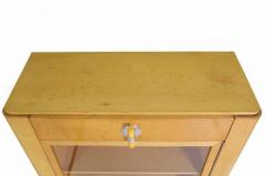 Pair of Art Deco Birch Rosewood and Steel Bookcase Cabinets c 1930 - 700627