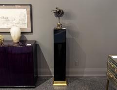 Pair of Art Deco Black Lacquer Pedestal Columns - 3486596