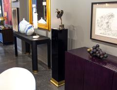 Pair of Art Deco Black Lacquer Pedestal Columns - 3486598