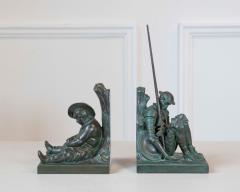 Pair of Art Deco Bookends Depicting Don Quixote and Sancho Panza - 4473899