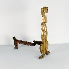 Pair of Art Deco Brass Andiron Dachshunds American 1920s - 2978874