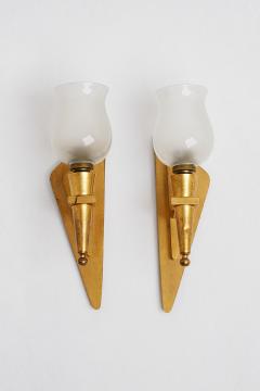 Pair of Art Deco Brass Wall Lights - 1742350