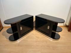 Pair of Art Deco Cabinets Nightstands Black Lacquer Maple France circa 1930 - 2322547