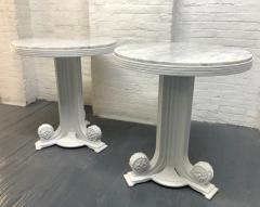 Pair of Art Deco Carrara Marble Top Tables - 1752773