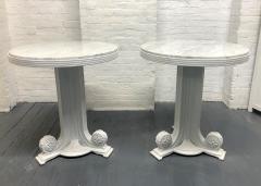 Pair of Art Deco Carrara Marble Top Tables - 1752775