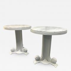 Pair of Art Deco Carrara Marble Top Tables - 1753800