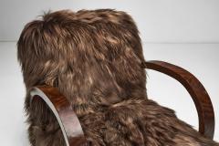 Pair of Art Deco Chairs in Longhair Sheepskin Europe Mid 20th Century - 4184758