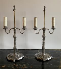 Pair of Art Deco Chrome Table Lamps - 3920915