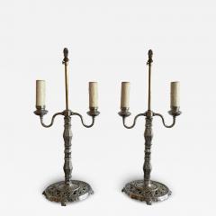 Pair of Art Deco Chrome Table Lamps - 3923012