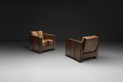 Pair of Art Deco Club Chairs in Deer Hide Europe First Half of the 20th Century - 4717707