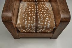 Pair of Art Deco Club Chairs in Deer Hide Europe First Half of the 20th Century - 4717710