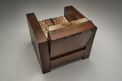 Pair of Art Deco Club Chairs in Deer Hide Europe First Half of the 20th Century - 4717717