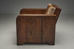 Pair of Art Deco Club Chairs in Deer Hide Europe First Half of the 20th Century - 4717719