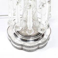 Pair of Art Deco Czech U S zone Cut Crystal and Silver Plated Table Lamps - 4465689