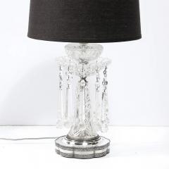 Pair of Art Deco Czech U S zone Cut Crystal and Silver Plated Table Lamps - 4465693
