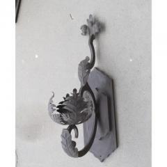 Pair of Art Deco Forged Metal Candleholder Wall Sconces - 3747530