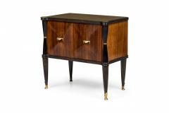 Pair of Art Deco French Rosewood Commodes with Bronze and Ebonized Trim - 4161588