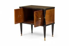 Pair of Art Deco French Rosewood Commodes with Bronze and Ebonized Trim - 4161589