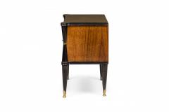 Pair of Art Deco French Rosewood Commodes with Bronze and Ebonized Trim - 4161590
