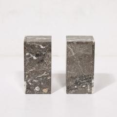 Pair of Art Deco Geometric Exotic Marble Onyx Bookends - 4265609