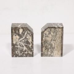 Pair of Art Deco Geometric Exotic Marble Onyx Bookends - 4265610